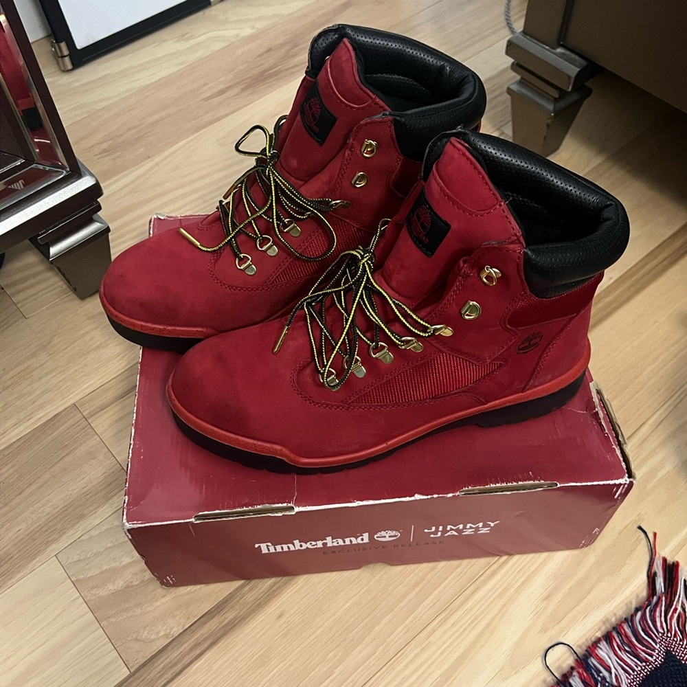 Red Timberland Boots Size 11.5 — 9.5/10 Condition